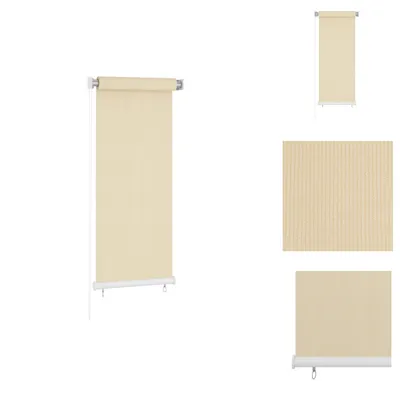 Zdjęcie produktu dla vidaXL Roleta zewnętrzna kremowa 60x140 cm HDPE - Żaluzje i rolety