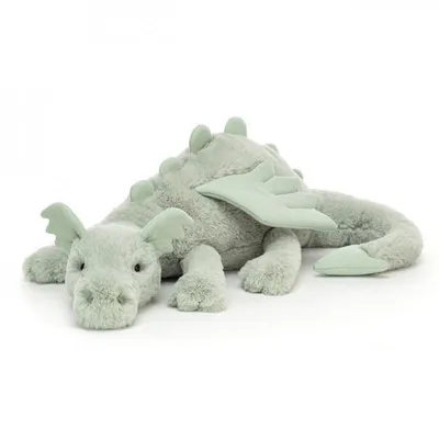 Produktbild von Drachen Kuscheltier 85cm – Plüsch Drache Kissen – Grün