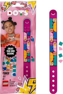 Produktbild von LEGO 41919 DOTS Superhelden Armband mit bunten Steinchen, Bastelset für individuelle Schmuck-Designs