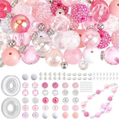 Immagine prodotto di Set di grandi perle rosa per la creazione di gioielli