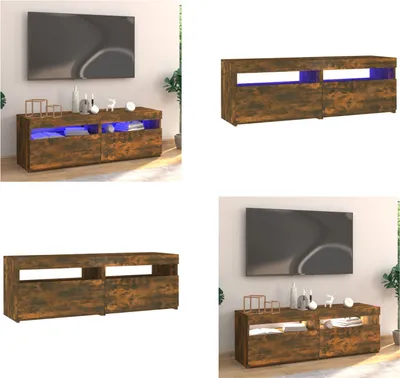 Immagine prodotto di vidaXL Mobile TV con luci LED in rovere fumé 120x35x40 cm - Mobile TV - Mobili TV - Mobile TV con luci LED - Mobili TV
