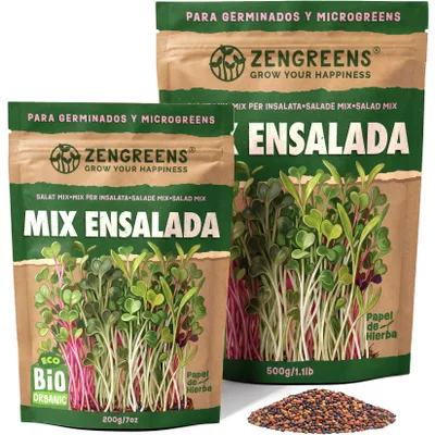 Imagen del producto de ZenGreens® Semillas Eco para Germinar Mezcla de Ensalada 500 g – Germinados