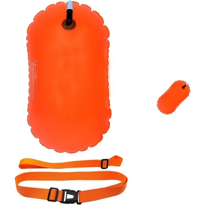 Produktbild von Schwimmboje für Open Water Schwimmen mit Bauchgurt – Gut Sichtbare Sicherheitsboje & Trainingsboje – Orange