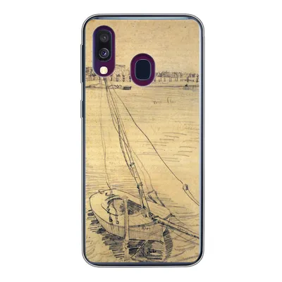 Produktbild von MuchoWow® Handyhülle Schutzhülle Hülle für Samsung Galaxy A40 Segelboot auf der Seine bei Asnières - Vincent van Gogh Silikon Softcase Handy Hülle - Handy-Tasche