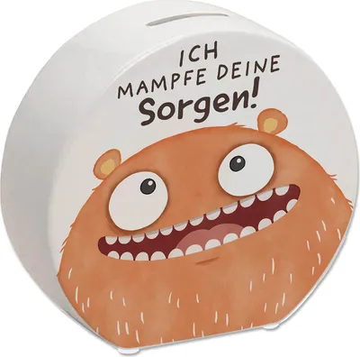 Produktbild von Kummerschlucker Spardose mit Spruch Ich mampfe deine Sorgen