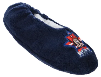 Produktbild von Minnie Mouse Winter Hausschuhe Pantoffeln Fleece warm gefüttert Gumminoppen        , Farbe:Blau, Größe:27/28 EU