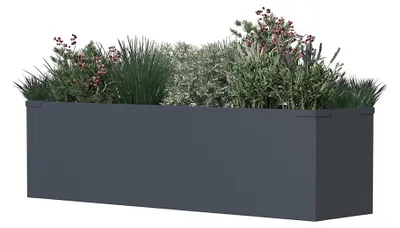 Obrázek produktu pro Westmann kovový květináč Talus M obdélníkový antracit 100x25x27cm