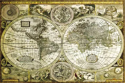 Obrázek produktu pro Mapy - Plakát - Mapa světa - Historická