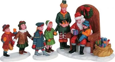 Image de Lemax Village de Noël Père Noël avec enfants Décoration d'hiver Noël Figurines