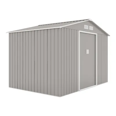 Produktbild von HATTORO S200 Gerätehaus Metall Gartenhaus Metallgartenhaus Geräte-Schuppen Hell Grau