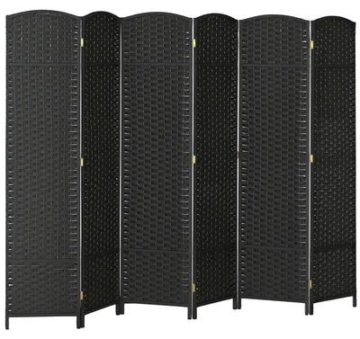 Zdjęcie produktu dla HOMCOM Parawan 6-częściowy 240 x 170 cm Parawan dzielący z drewna sosnowego, czarny