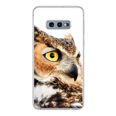 Produktbild von MuchoWow® Handyhülle Schutzhülle Hülle für Samsung Galaxy S10e Braune Eule mit weißem Hintergrund Silikon Softcase Handy Hülle - Handy