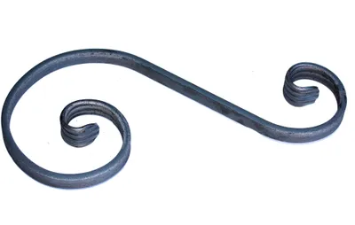 Produktbild von S Bogen geschmiedet aus 12x6mm Eisen, Zaun Schnörkel Schmiedeeisen 260x115mm