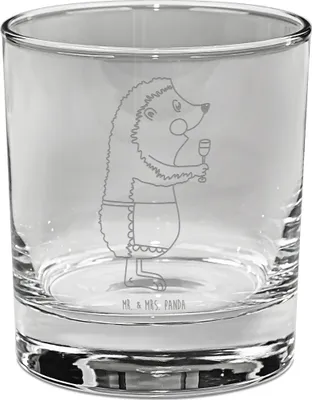 Produktbild von Mr. & Mrs. Panda Tumbler Igel Wein - Transparent - Geschenk, Glas, Rotwein, Weinglas, Deko, Lustige Sprüche, Whiskeyglas, Weißwein, Weinliebhaber, Whiskey, Rocks