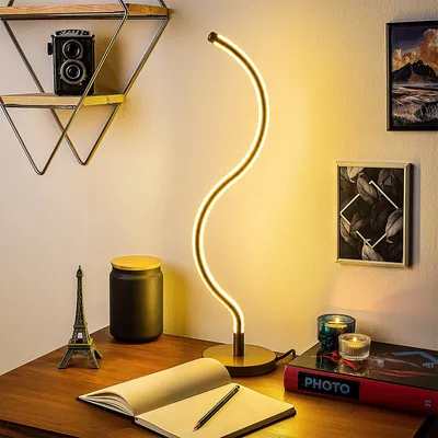 Produktbild von Opviq, Yılan - 13277, Tischlampe, METALLKÖRPER, Gold, 13 x 13 x 57 cm