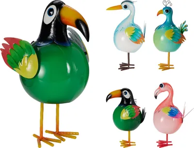 Produktbild von Koopman Deko Vogel Metall 23x18x38cm Gartenfigur