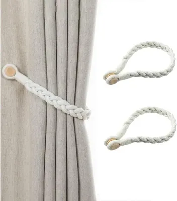 Produktbild von Vorhang Raffhalter Magnet , Boho-Stil, geflochten, für Zuhause1 Paar