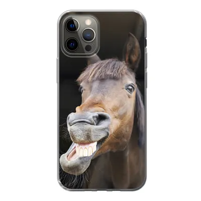 Produktbild von MuchoWow® Handyhülle Schutzhülle Hülle für iPhone 13 Pro Pferd - Lustig - Stall - Kinder - Jungen - Mädchen - Kinder Silikon Softcase Handy Hülle - Handy-Tasche