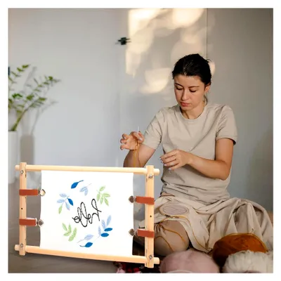 Produktbild von Holzrahmen für Wandteppichstickerei - Scroll-Stickrahmen für vielseitige Anwendungen, Kunst und Handwerk, Stickerei Holzhalter für Quilt und Batikfarbe