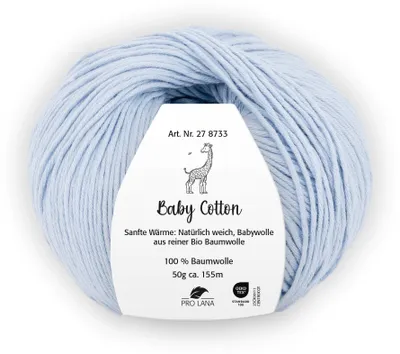 Produktbild von Pro Lana BABY Baumwolle 50 g 100 % Baumwolle Babywolle speichelecht 155 m Farbe 056 - hellblau