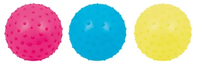 Obrázok produktu pre Masážna loptička Hrboľatá vinylová loptička na ježka rôznofarebná 13 cm