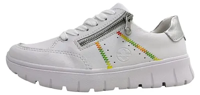 Image de Chaussures de sport pour femmes Rieker, modèle à lacets, couleur blanche, style décontracté
