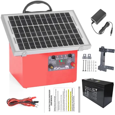 12V Weidezaungerät Solar 0,5J/9,5KV, 32 km, inkl. Akku