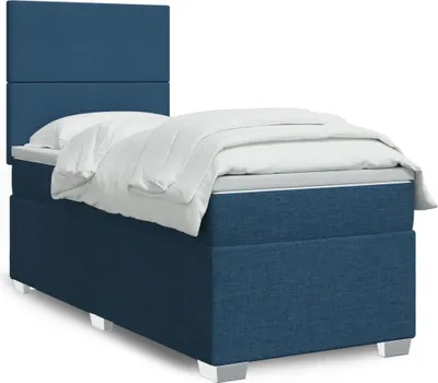 Produktbild von Möbel Boxspringbett mit Matratze Blau 90x200 cm Stoff - Polsterbett 3290370