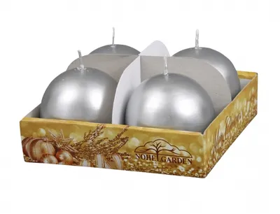 Image de Bougie KOULE métallique d6cm 4pcs