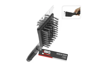 Produktbild von BBQ-Grillbürste, Edelstahl/Polypropylen, 20 cm, schwarz