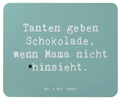 Produktbild von Mr. & Mrs. Panda Mousepad Spruch Tante Schokolade - Meeresbrise - Geschenk, Spaß, laptop, Nichte, Mauspad, einzigartige Designs, Verwandtschaft, Freuden, Mouse Pad, pc