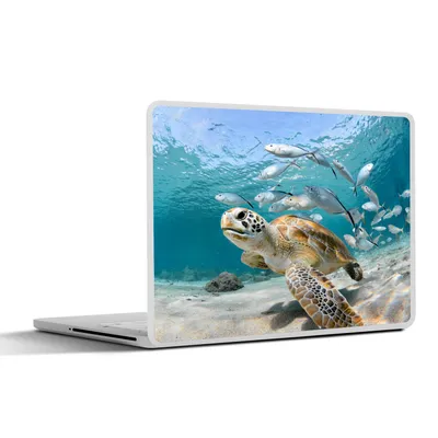 Produktbild von MuchoWow® Laptop Aufkleber Sticker Cover Schildkröte - Fisch - Meer 40x30 cm - Laptop Dekoration - Selbstklebend
