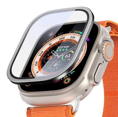 Produktbild von Für Apple Watch Ultra 1 + 2 49mm Aluminiumlegierung Hülle + H9 Schutz Hart Glas