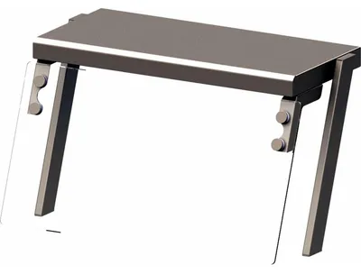 Produktbild von Aufsatzbord mit Glas-Hustenschutz 767x450x450 mm für Speisenausgabesysteme