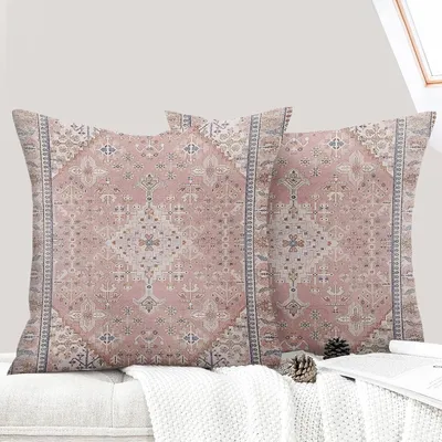 Produktbild von Kissenbezug ECZOIL 2er-Set Boho-Kissenbezüge, 40 x 40 cm, dekorative Kissenbezüge, Boho-Stil, Vintage-Kissenbezüge für Wohnzimmer, Schlafzimmer, Sofa,