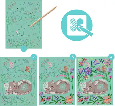 Image de Jeu créatif à gratter « Rencontres dans le jardin », Djeco