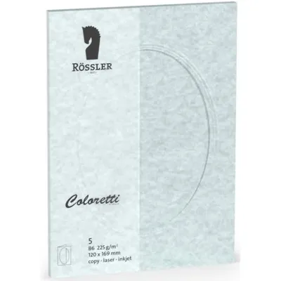 Produktbild von Passpartoutkarte Coloretti B5 oval VE=5 Stück aquablau parchement