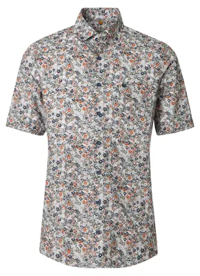 Produktbild von Redmond XXL Kurzarmhemd Floralprint oliv-terra-navy