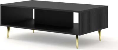 Produktbild von FURNLUX Couchtisch Ravenna B Schwarz Und Gold 90cm / Hauptfarbe: Schwarz / Abmessungen: 90 x 43 x 60 cm