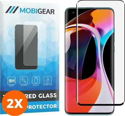 Produktbild von Mobigear Premium 4.99 Xiaomi Mi 10 Panzerglas Gehärtetes Glas Displayschutz - Hüllenfreundlich - Schwarz (2er Pack)