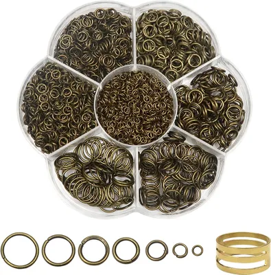 Imagen del producto de Anillos de bronce, 2300 unidades, de tamaños de 3 a 10 mm, para la fabricación de joyería