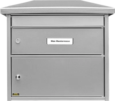 Produktbild von BURG-WÄCHTER 19730, Pfostenmontierter Briefkasten, Galvanisiertes Stahl, Silber, Horizontal, Schlüssel, Oben