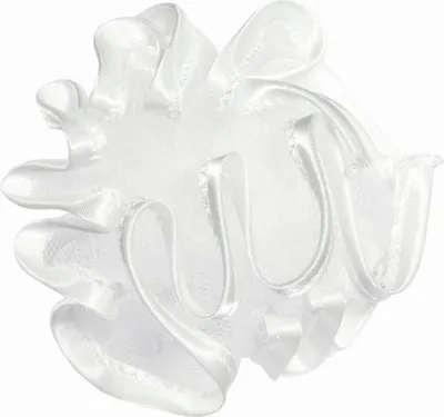 Produktbild von INNA-Glas Tropfenfänger Ellianna aus Tüll/Satin, weiß, 8cm, Ø5cm - Kerzentropfschutz