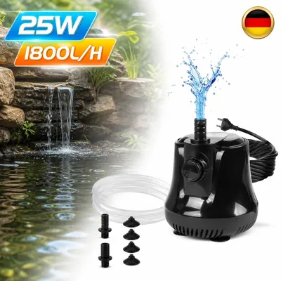 Image de Pompe de relevage, pompe pour eaux usées, pompe à eau, débit de 1800 litres/heure, puissance de 25W, tension 220V/240V, pour bassin, jardin