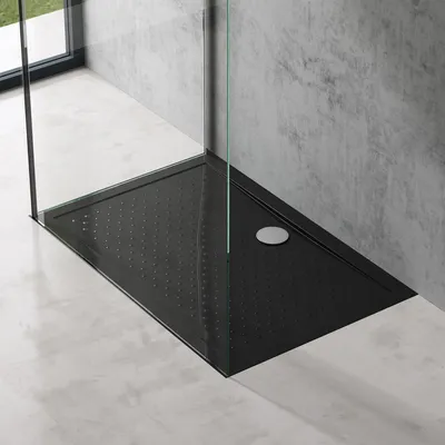 Immagine prodotto di doporro Piatto Doccia Antiscivolo con Piletta 90x140x4cm, Piatto Doccia Lucia02AR in Acrilico incl. Piletta di Scarico (AL01), Forma: Rettangolare, Nero