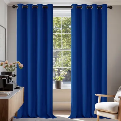Productafbeelding van Verduisterende gordijnen, set van 2, 245x140 cm, koningsblauw