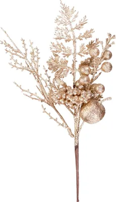 Produktbild von Zweig MAGICHOME CHRISTMAS, mit Apfel und Beeren, Gold, 28 cm