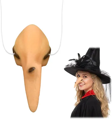 Imagen del producto de Accesorios para disfraces de bruja, 10 uñas negras, nariz de bruja, para Halloween
