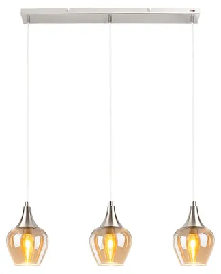 Produktbild von LED Hängeleuchte, 3-Flammig, Glas, silber, L 65 cm
