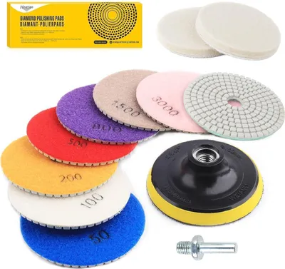 Image de Disque diamanté Set de polissage 100mm Granit Béton Marbre